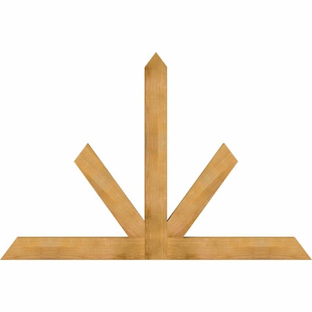 Ekena Millwork Saratoga Rough Sawn Timber Gable Bracket, Western Red Cedar, 84"W x 56"H x 4"D x 6"F, 16/12 Pitch GBW084X56X0406SAR00RWR